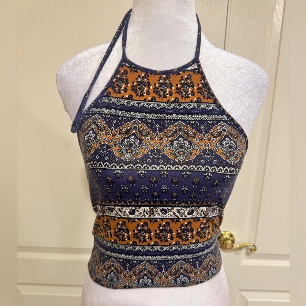 Navy and Orange Halter Top​​​​